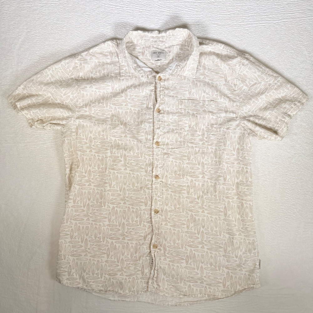 Jack O'Neill Mens Surfboard Print‎ Short Sleeve Button Up Shirt XL Surfcore